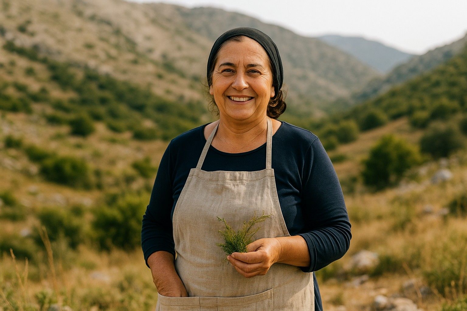 Preparing traditional zahter spice blend with local ingredients