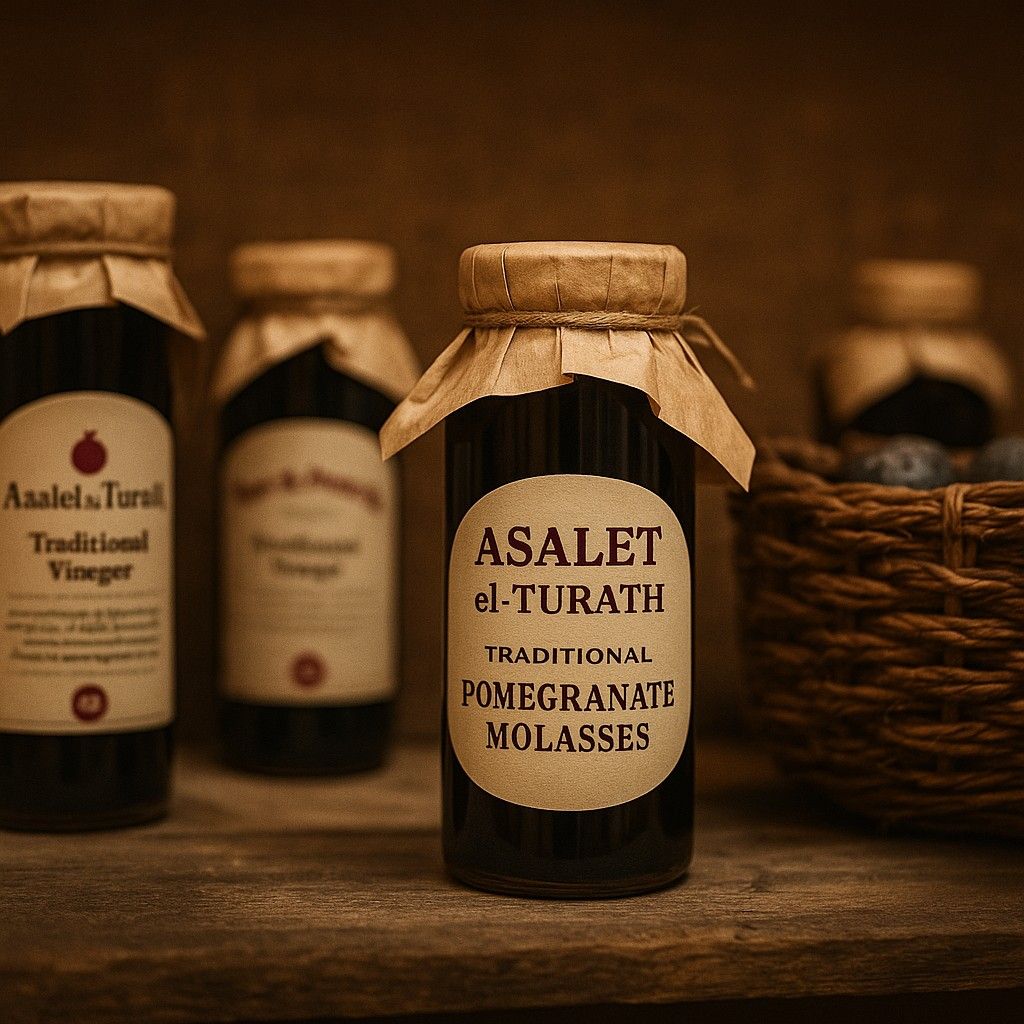 Traditional pomegranate molasses bottle from Aleppo, Syria