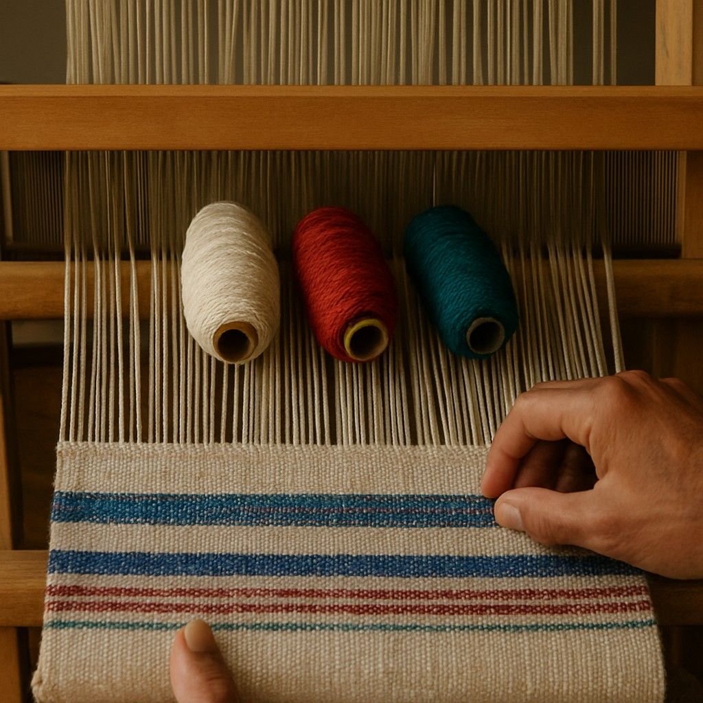 Handloom weaving of natural silk scarves in Hatay, Türkiye